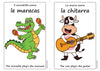Animals & Instruments Flashcards x 8 - Full Set