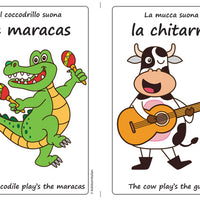 Animals & Instruments Flashcards x 8 - Full Set