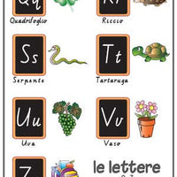 Italian Alphabet Q to Z Poster