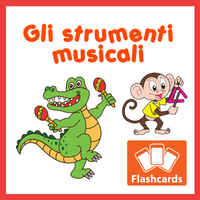 Animals & Instruments Flashcards x 8 - Full Set