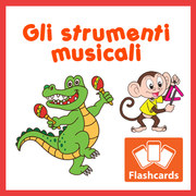 Animals & Instruments Flashcards x 8 - Full Set