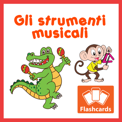 Animals & Instruments Flashcards x 8 - Full Set